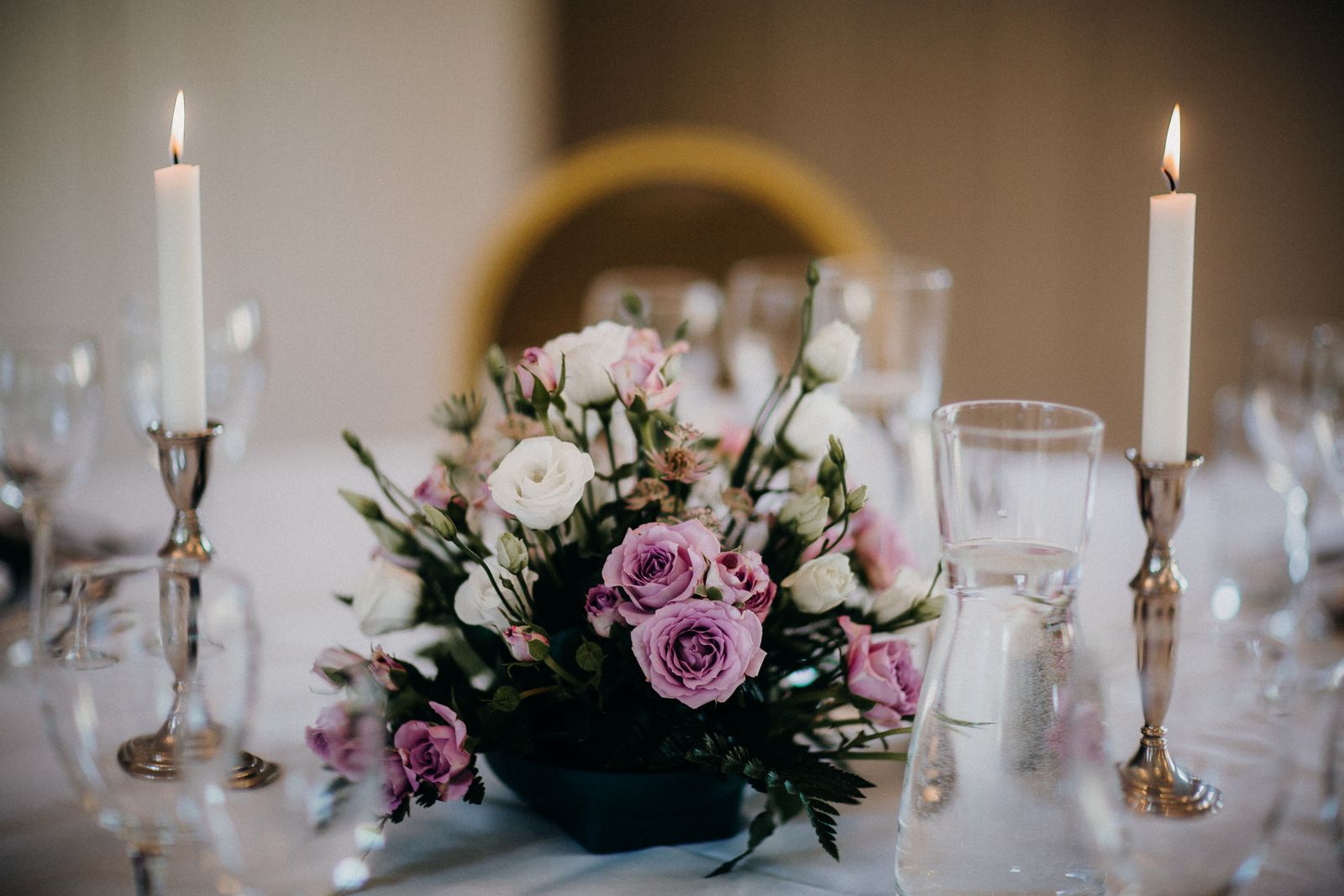 Flowers on a wedding table